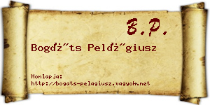 Bogáts Pelágiusz névjegykártya